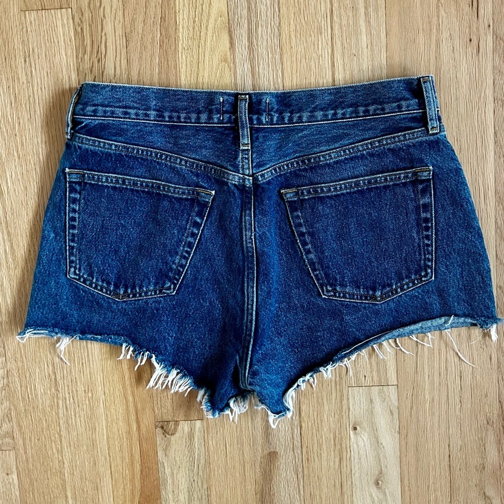 AGOLDE parker vintage cut off shorts caution dark wash denim jorts size 28 - Picture 15 of 16